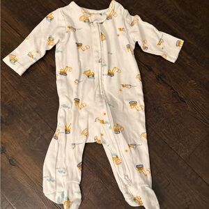 Carter's White Footed One-Piece with Yellow Construction Print
